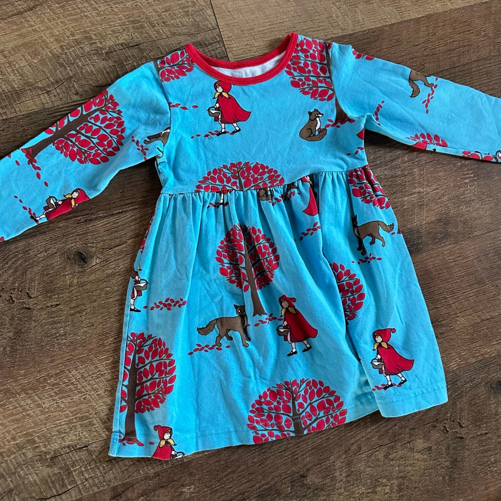 Girls Kelly's Kids Casual Dress 3T Blue Red Little Red Riding Hood